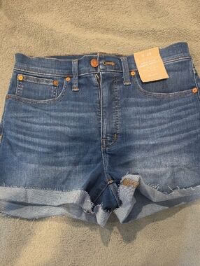 Madewell Rolled-Hem Denim Shorts - Blue
